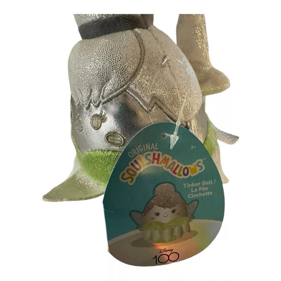 Squishmallows Tinker Bell Disney 100th Anniversary Edition Silver 5" Plush NWT - Picture 2 of 4